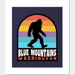 Blue Mountains Washington Camping Bigfoot Sasquatch Hiking Posters and Art